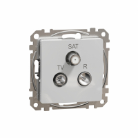 SCHNEIDER ELECTRIC - Sedna Design, Gniazdo  R/TV/SAT przelotowe (7dB), srebrne aluminium - SDD113484