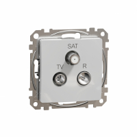 SCHNEIDER ELECTRIC - Sedna Design, Gniazdo  R/TV/SAT przelotowe (10dB), srebrne aluminium - SDD113488