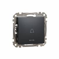 SCHNEIDER ELECTRIC - Sedna Design, Przycisk "dzwonek" z podświetleniem, czarny antracyt - SDD114131L