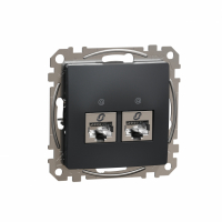 SCHNEIDER ELECTRIC - GNIAZDO KOMPUTEROWE PODWÓJNE 2XRJ45 KAT.5E STP CZARNY ANTRACYT SEDNA DESIGN - SDD114452S