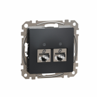 SCHNEIDER ELECTRIC - Sedna Design, Gniazdo komputerowe 2xRJ45 kat.6 STP, czarny antracyt - SDD114462S