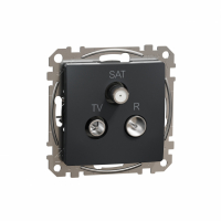 SCHNEIDER ELECTRIC - GNIAZDO ANTENOWE R-TV-SAT PRZELOTOWE 10DB CZARNY ANTRACYT SEDNA DESIGN - SDD114488