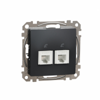 SCHNEIDER ELECTRIC - Sedna Design, Gniazdo telefoniczne 2xRJ11, czarny antracyt - SDD114492