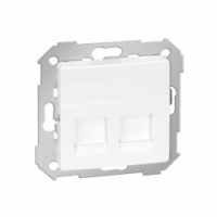 KONTAKT SIMON - Pokrywa 2x gniazdo RJ45, płaska z żaluzjami (moduł); biały - 82006-30