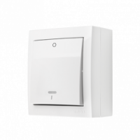 KONTAKT SIMON - Łącznik dwubiegunowy z podświetleniem, 10 AX, 250 V~, zaciski śrubowe; biały - ACW2L/11