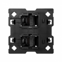 KONTAKT SIMON - Adapter na 2 złącza RJ45, kompatybilny z formatem Keystone i Systimax (mechanizm, bez ramki montażowej) - 10000002-039