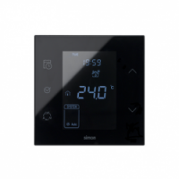 KONTAKT SIMON - Termostat iO z czujnikiem wewnętrzym 10A, 127-230V, zaciski śrubowe. !Wersja kompletna - monoblock do puszki 1-krotnej.; czarny - 10000810-138