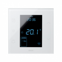 KONTAKT SIMON - Termostat iO z czujnikiem wewnętrzym 10A, 127-230V, zaciski śrubowe. !Wersja kompletna - monoblock do puszki 1-krotnej.; biały - 10000810-130