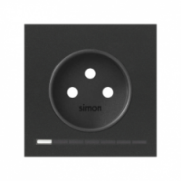 KONTAKT SIMON - Pokrywa iO gniazda z uziemieniem; czarny mat - 10002042-238