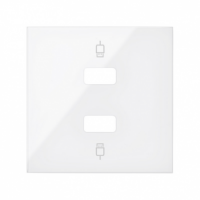 KONTAKT SIMON - Pokrywa do gniazda USB podwójnego; biały - 10001090-130