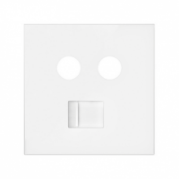 KONTAKT SIMON - Pokrywa gniazda antenowego R/TV-SAT + komputerowe RJ45 kat.6 ; biały mat - 10000072-230