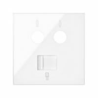 KONTAKT SIMON - Pokrywa gniazda antenowego R/TV-SAT + komputerowe RJ45 kat.6 ; biały - 10000072-130
