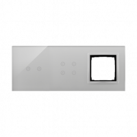 KONTAKT SIMON - PANEL DOTYKOWY S54 TOUCH, 3 MODUŁY, 2 POLA DOTYKOWE POZIOME + 4 POLA DOTYKOWE + 1 OTWÓR NA OSPRZĘT S54, SREBRNA MGŁA - DSTR3240/71