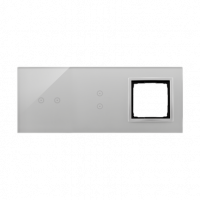 KONTAKT SIMON - PANEL DOTYKOWY S54 TOUCH, 3 MODUŁY, 2 POLA DOTYKOWE POZIOME + 2 POLA DOTYKOWE PIONOWE + 1 OTWÓR NA OSPRZĘT S54, SREBRNA MGŁA - DSTR3230/71
