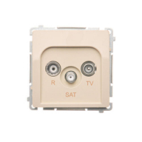 KONTAKT SIMON - Gniazdo antenowe R-TV-SAT przelotowe (moduł), 1x wejście: 5 MHz–2,4 GHz; beż - BMZAR-SAT10/P.01/12