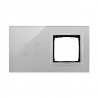 KONTAKT SIMON - PANEL DOTYKOWY S54 TOUCH, 2 MODUŁY, 4 POLA DOTYKOWE + 1 OTWÓR NA OSPRZĘT S54, SREBRNA MGŁA - DSTR240/71