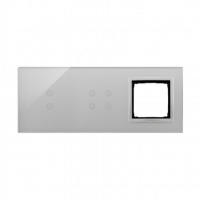 KONTAKT SIMON - PANEL DOTYKOWY S54 TOUCH, 3 MODUŁY, 2 POLA DOTYKOWE PIONOWE + 4 POLA DOTYKOWE + 1 OTWÓR NA OSPRZĘT S54, SREBRNA MGŁA - DSTR3340/71