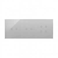 KONTAKT SIMON - PANEL DOTYKOWY S54 TOUCH, 3 MODUŁY, 2 POLA DOTYKOWE POZIOME + 2 POLA DOTYKOWE POZIOME + 4 POLA DOTYKOWE SREBRNA MGŁA - DSTR3224/71