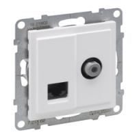 LEGRAND - GNIAZDO TV TYP "F" 1.5 DB + RJ45 KAT 6 UTP BIAŁY SUNO - 721162