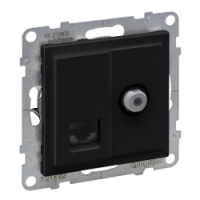 LEGRAND - GNIAZDO TV TYP "F" 1.5 DB + RJ45 KAT 6 UTP CZARNY SUNO - 721462