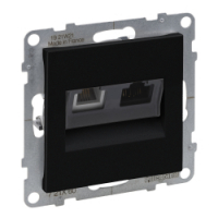 LEGRAND - GNIAZDO RJ 11 + RJ 45/KAT 6 UTP CZARNY SUNO - 721460