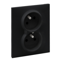 LEGRAND - GNIAZDO 2P+Z (CZESKIE) Z PRZESŁONĄ - 16 A - 250 V~ - ZACISKI AUTOMATYCZNE (MONOBLOK) CZARNY  SUNO - 721482