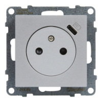 LEGRAND - GNIAZDO PŁASKIE 2P+Z - 16 A - Z USB TYP - C - 1,5 A - ZACISKI AUTOMATYCZNE - Z PRZESŁONĄ  ALUMINIUM SUNO - 721389