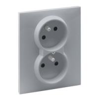LEGRAND - GNIAZDO 2P+Z (CZESKIE) Z PRZESŁONĄ - 16 A - 250 V~ - ZACISKI AUTOMATYCZNE (MONOBLOK) ALUMINIUM SUNO - 721382