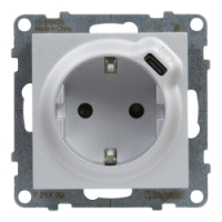 LEGRAND - GNIAZDO SCHUKO 2P+Z - 16 A - 250 V~ - + USB TYP C - 1,5 A - 5 V ALUMINIUM SUNO - 721329