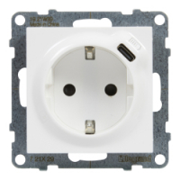 LEGRAND - GNIAZDO SCHUKO 2P+Z - 16 A - 250 V~ - + USB TYP C - 1,5 A - 5 V BIAŁY SUNO - 721129