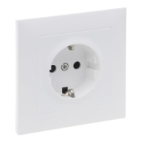 LEGRAND - GNIAZDO SCHUKO 2P+Z - 16 A - 250 V~ - Z PRZESŁONĄ - KOMPLETNE - ZACISKI ŚRUBOWE  BIAŁY SUNO - 721128