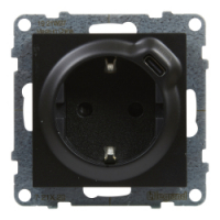 LEGRAND - GNIAZDO SCHUKO 2P+Z - 16 A - 250 V~ - + USB TYP C - 1,5 A - 5 V CZARNY  SUNO - 721429