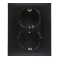 LEGRAND - GNIAZDO SCHUKO 2X2P+Z Z PRZESŁONĄ - ZACISKI AUTOMATYCZNE (MONOBLOK) CZARNY  SUNO - 721426