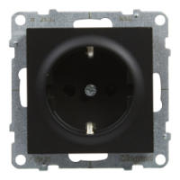 LEGRAND - GNIAZDO POJEDYNCZE SCHUKO 2P+Z 16 A 250V Z PRZEŁONĄ  ZACISKI AUTOMATYCZNE CZARNY SUNO - 721420