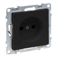 LEGRAND - GNIAZDO 2P Z PRZESŁONĄ - 16 A - 250 V~ - ZACISKI ŚRUBOWE CZARNY SUNO - 721419