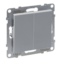 LEGRAND - PRZYCISK PODWÓJNY - 6 A - 250 V~ - ZACISKI AUTOMATYCZNE ALUMINIUM SUNO - 721317