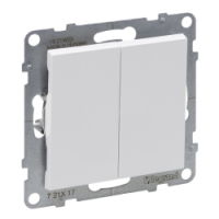 LEGRAND - PRZYCISK PODWÓJNY 6 A 250V ZACISKI AUTOMATYCZNE BIAŁY SUNO - 721117