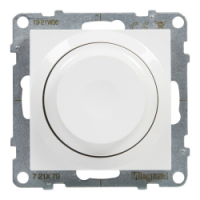 LEGRAND - ŚCIEMNIACZ OBROTOWY 240 V~ - 50 HZ - 5 - 75 W ( 10 LAMP MAKS.) DLA LAMP LED Z OPCJĄ ŚCIEMNIANIA - BEZ ZACISKU NEUTRALNEGO  BIAŁY SUNO - 721179