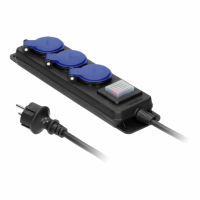 ORNO - Przedłużacz warsztatowy bryzgoszczelny z wyłącznikiem IP44, 3 gniazda 2P+Z IP44, przewód gumowy, H05RR-F 3x1,5mm2, długość 5m - OR-AE-13192/5M