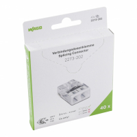 WAGO - SZYBKOZŁĄCZKA 2X0,5-2,5MM2 COMPACT TRANSPARENTNA WAGO /1 BLISTER OPAKOWANIE = 40 SZT/  - 2273-202/995-040