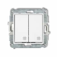 KARLIK - ŁĄCZNIK KRZYŻOWY PODWÓJNY IP 20 10AX 250V~ BIAŁY MINI - MWP-66