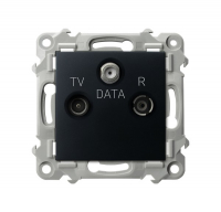 OSPEL - Gniazdo RTV-DATA - CZARNY METALIK SZAFIR - GPA-ZD/m/33
