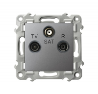 OSPEL - Gniazdo RTV-SAT końcowe - SZARY MAT SZAFIR - GPA-ZS/m/70