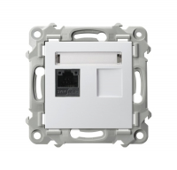 OSPEL - GNIAZDO KOMPUTEROWE POJEDYNCZE RJ45 KAT.5E BIAŁY SZAFIR - GPK-1Z/K/m/00