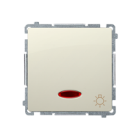 KONTAKT SIMON - Przycisk światło z podświetleniem LED (moduł) 10AX, 250V~, szybkozłącza; beż - BMS1L.01/12