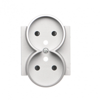 KONTAKT SIMON - Pokrywa gniazda wtyczkowego podwójnego do: SGZ2CM; Aluminium mat Simon 55 - TGZ2MZP/143