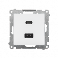 KONTAKT SIMON - Ładowarka USB typ A+C (moduł); Biały mat Simon 55 - TEC2CA.01/111