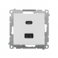 KONTAKT SIMON - Ładowarka USB typ A+C (moduł); Jasnoszary mat Simon 55 - TEC2CA.01/114