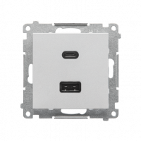 KONTAKT SIMON - Ładowarka USB typ A+C (moduł); Aluminium mat Simon 55 - TEC2CA.01/143