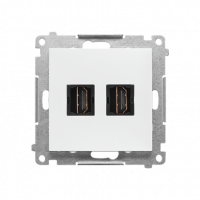 KONTAKT SIMON - Gniazdo HDMI podwójne (moduł); Biały mat Simon 55 - TGHDMI2.01/111